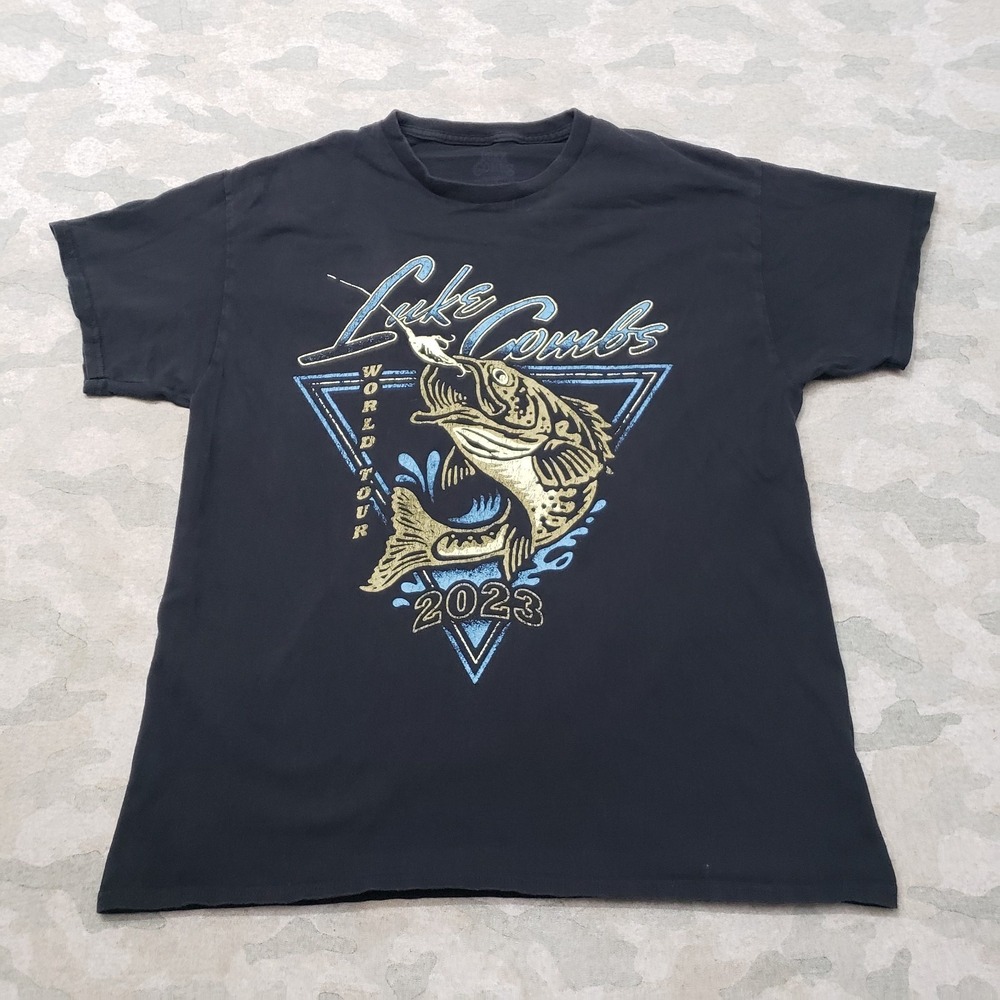 Luke Combs World Tour Concern Shirt Mens Large Black Short Sleeve